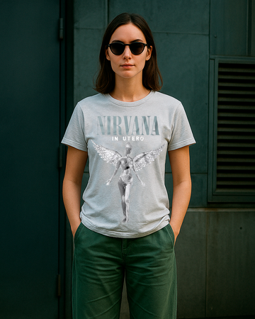 PLAYERA HOMBRE NIRVANA IN UTERO GREY
